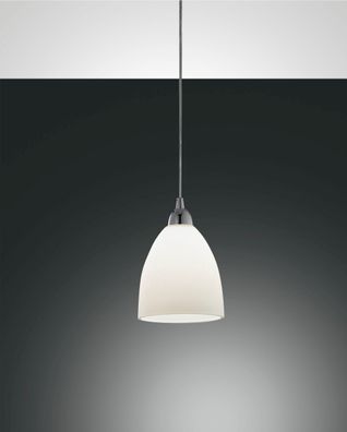 Glas Hänge Leuchte Ø200mm | Weiß | Pendel Lampe Höhenverstellbar Hängelampe Hängeleu