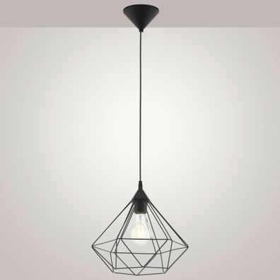 Design Hänge Leuchte Ø325mm | Retro | Shabby | Vintage | Schwarz | Alu | Pendel Lamp