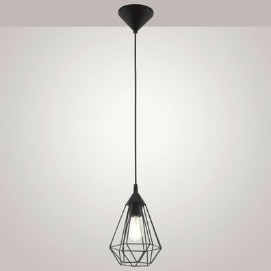 Design Hänge Leuchte Ø175mm | Retro | Shabby | Vintage | Schwarz | Alu | Pendel Lamp