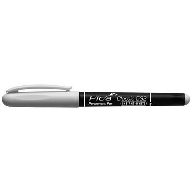 Pica Classic Permanent Pen Stift weiß 532/52 Rundspitze 1-2 mm instant white