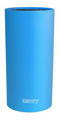 Camry Messerblock rund mit flexiblem Borsteneinsatz | Höhe 22,5cm | Blau