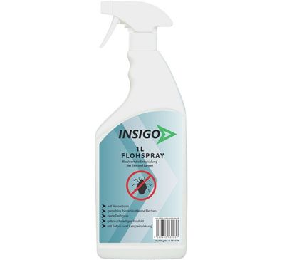 INSIGO 1L Anti Floh Bekämpfung Schutz Spray Mittel Befall gegen Flöhe Vernichter frei