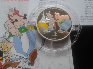 Original 50 euro 2022 PP Frankreich Asterix Obelix Miraculix 5 Unzen Silber PP 500 Ex