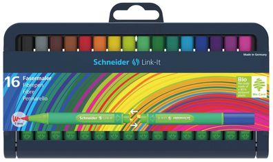 Schneider Link-IT Fasermaler Box mit 16 Stiften