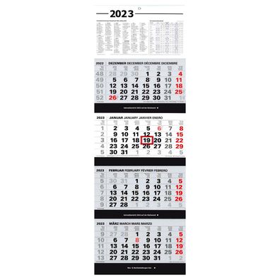 Kombi 4-Monatskalender 2023 Bürokalender großer Wandkalender vier Monate