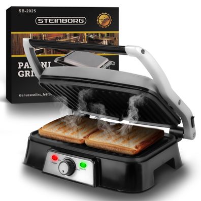 Steinborg Kontaktgrill | Panini-Maker | Tischgrill | Sandwichtoaster | 1500 Watt ...