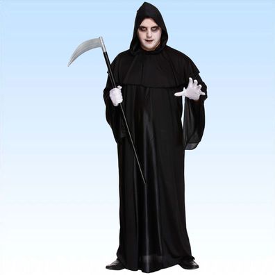 Umhang Sensenmann Tod m. Kapuze Größe XL Cape Kostüm Vampir Faschingskostüm