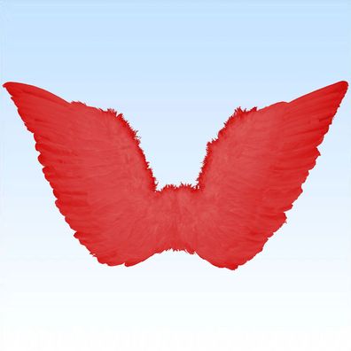 Engelsflügel aus echten Federn ROT ca. 76x50cm Flügel Engel Kostüm Fasching