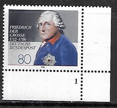 BRD postfrisch Michel-Nummer 1292 rechtes unteres Eckrandstück
