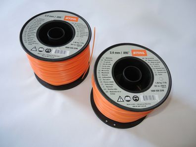 2246 Original 2x Stihl Mähfaden 2,4 mm für FS55 bis FS480 Rolle mit 253m rund