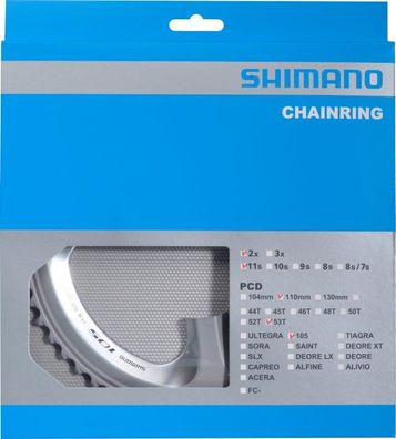 Shimano Kettenblatt 105 FC-5800 53 Zähne LK 110 mm silber