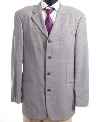 HUGO BOSS Sakko Blazer Jacket Sokrates Gr.98 grau meliert Einreiher 4-Knopf S301