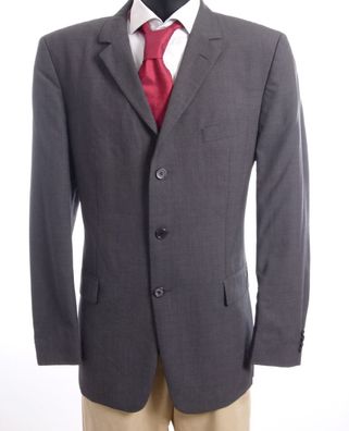 HUGO BOSS Red Sakko Blazer Jacket Albo Gr.54 grau uni Einreiher 3-Knopf S761