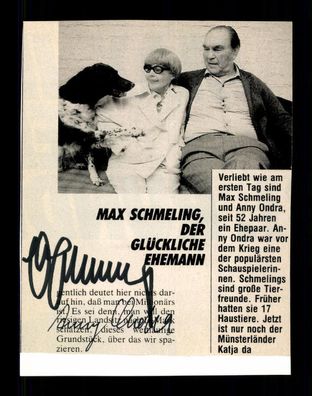 Max Schmeling Box Weltmeister und Anny Ondra Original Signiert + A 224122