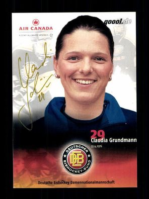 Claudia Grundmann Eishockey Nationalmannschaft Original Signiert + A 223540