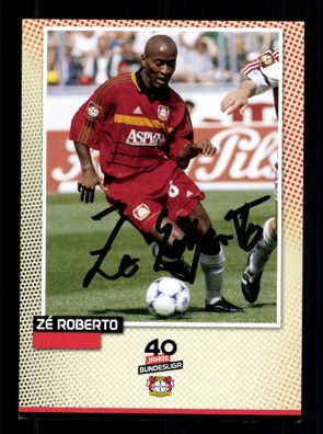 Ze Roberto Autogrammkarte 40 Jahre Bayer Leverkusen Original Signiert # A 223763