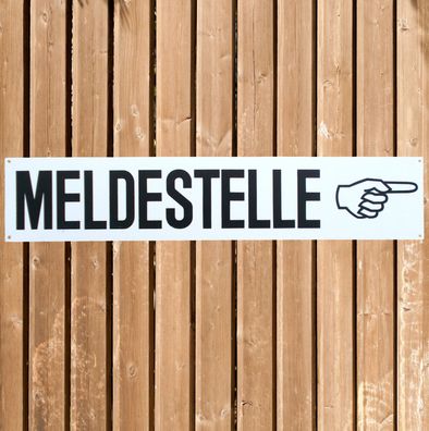 Wegweiser-Schild "Meldestelle", Turnier Hinweisschild beidseitig, 50 x 10 cm