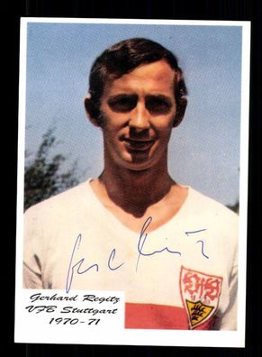 Gerhard Regitz Autogrammkarte VfB Stuttgart Spieler 70er Jahre Original Sign