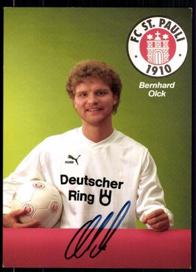 Bernhard Olck Autogrammkarte FC St. Pauli 1989-90 Original Signiert + A 78836