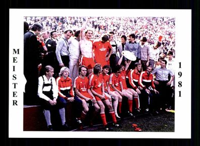 FC Bayern München Mannschaftskarte Deutscher Meister 1981