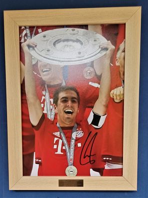 Philipp Lahm Bayern München 8x Deutscher Meister Original Signiert