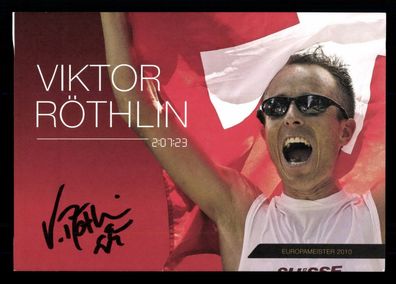 Viktor Röthlin Autogrammkarte Original Signiert Leichtathletik + G 35845