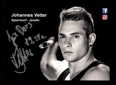 Johannes Vetter Autogrammkarte Original Signiert Leichtathletik + A 223301
