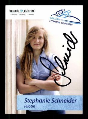Stephanie Schneider Autogrammkarte Original Signiert Bobfahren + A 223721