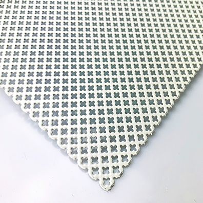 Stahl Lochblech Kleeblatt 5-9 t=1,5 mm weiß pulverbeschichtet Blech Wunschmaß
