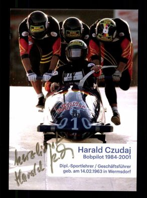 Harald Czudaj Autogrammkarte Original Signiert Bobfahren + A 223722