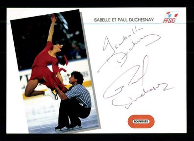 Paul und Isabelle Duchesnay Eiskunstlauf Weltmeister 1991 Signiert + G 35879