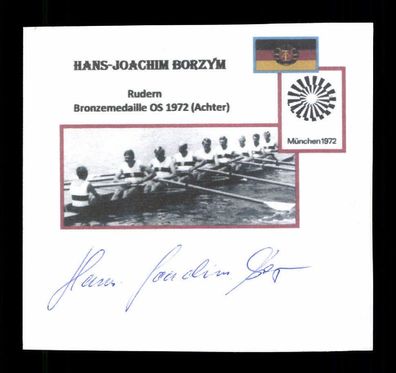 Hans Joachim Borzym 3. Olympia 1972 Rudern Original Signiert + A 223627