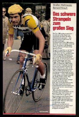 Bernhard Hinault Radrennfahrer 5x Tour de France Sieger Orig. Signiert + G 36053