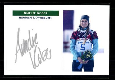 Amelie Kober Snowboard 3. Olympia 2014 Original Signiert + A 224111