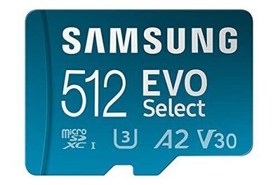 Samsung EVO Select 512GB microSDXC UHS-I U3 4K UHD Speicherkarte SD-Adapter
