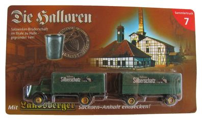 Landsberger Brauerei Nr.12 - Halloren Silberschatz - IFA H6 - Hängerzug Oldie