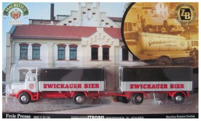 Mauritius Brauerei Nr.42 - Zwickauer Bier - IFA H6 - Hängerzug Oldie