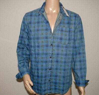 Jack & Jones 12127800 JOR Native Denim Herren Hemd Shirt Langarm Slim Fit L Blau