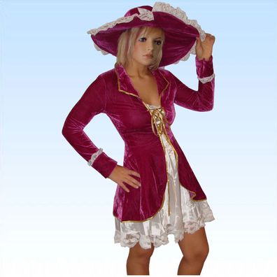 4 teiliges Luxus Piratenkostüm aus Samt Gr. S Kostüm Piratin Barock Kleid