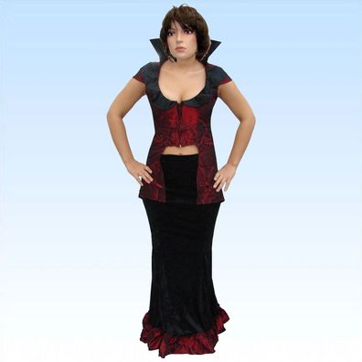 Vampir Lady Gr. S Vampirkostüm Vampira Abendkleid Kostüm Kombination Fasching