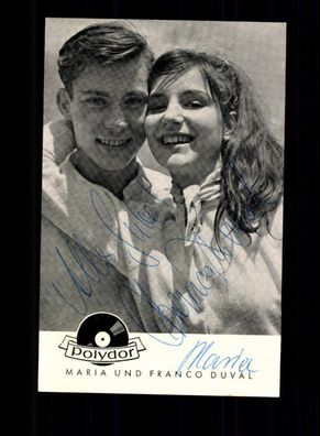Maria und Franco Duval Polydor Karte 50er Jahre Original Signiert # BC 191238