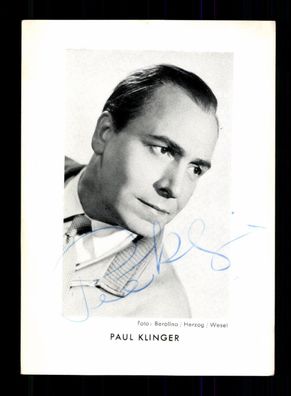 Paul Klinger Autogrammkarte 50er Jahre Original Signiert ## BC 191104
