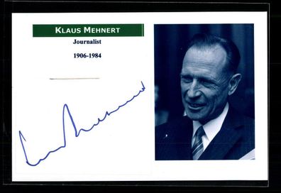 Klaus Mehnert 1906-1984 Journalist Original Signiert ## BC 191302