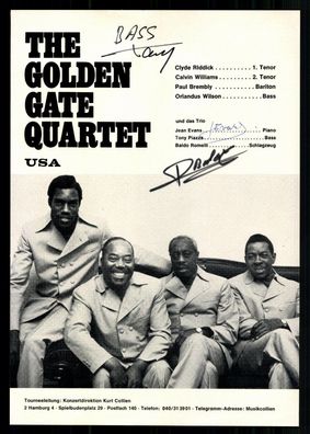 Golden Gate Quartet Musikgruppe 3x Original Signiert ## BC G 36112