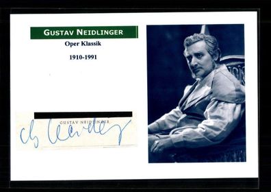 Gustav Neidlinger 1910-1991 Oper Klassik Original Signiert ## BC 191303