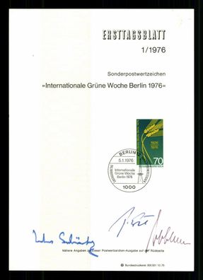 Ersttagsblatt 1/1976 Internationale grüne Woche Berlin 3x Orig Sign #BC G 36680