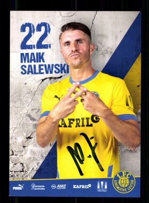 Maik Salewski Autogrammkarte 1 FC Lokomotive Leipzig 2021-22 Original Signiert