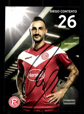 Diego Contento Autogrammkarte Fortuna Düsseldorf 2018-19 Original Signiert