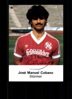 Jose Manuel Cobano Autogrammkarte Hannover 96 1985-86 Original Signiert
