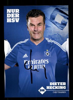 Dieter Hecking Autogrammkarte Hamburger SV 2019-20 Original Signiert